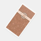 の結婚ボホオレンジ&ブラウン幾何学模様ストライプ (コーナー)