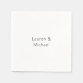 の結婚ミニマエレガントリストのプレーン白黒 スタンダードカクテルナプキン (正面)