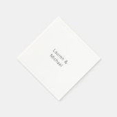 の結婚ミニマエレガントリストのプレーン白黒 スタンダードカクテルナプキン (角)