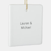 の結婚ミニマエレガントリストのプレーン白黒 セラミックオーナメント (右)