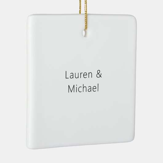 の結婚ミニマエレガントリストのプレーン白黒 セラミックオーナメント (右)
