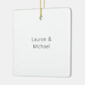 の結婚ミニマエレガントリストのプレーン白黒 セラミックオーナメント (左)