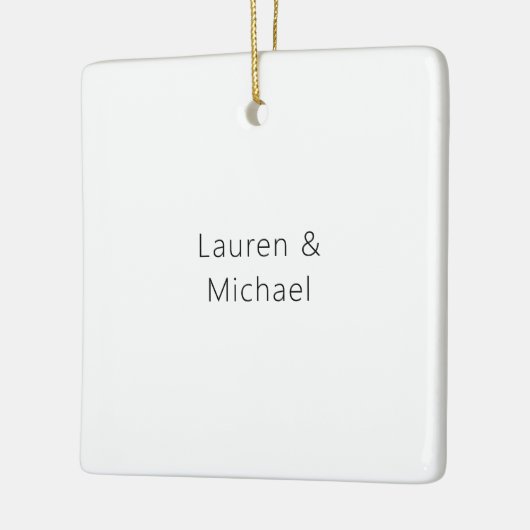 の結婚ミニマエレガントリストのプレーン白黒 セラミックオーナメント (左)