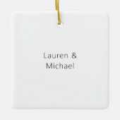 の結婚ミニマエレガントリストのプレーン白黒 セラミックオーナメント (正面)