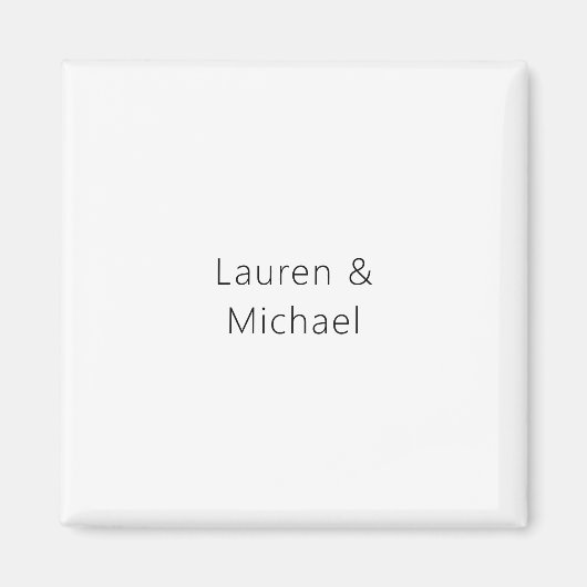 の結婚ミニマエレガントリストのプレーン白黒 マグネット (正面)