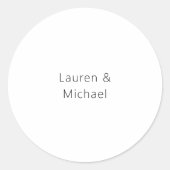 の結婚ミニマエレガントリストのプレーン白黒 ラウンドシール (正面)