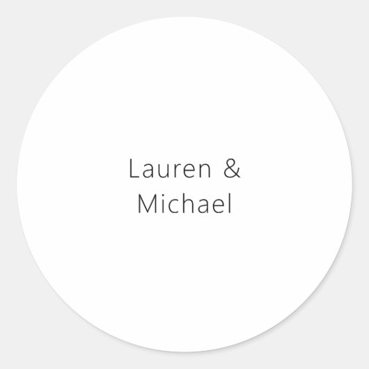 の結婚ミニマエレガントリストのプレーン白黒 ラウンドシール (正面)