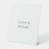 の結婚ミニマエレガントリストのプレーン白黒 台座サイン (正面)