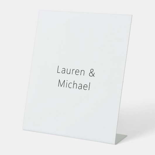 の結婚ミニマエレガントリストのプレーン白黒 台座サイン (正面)