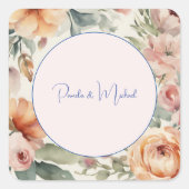 の結婚ミニマエレガントリストクラシカルフローラ スクエアシール (正面)