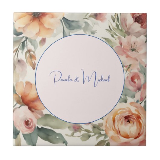 の結婚ミニマエレガントリストクラシカルフローラ タイル (正面)