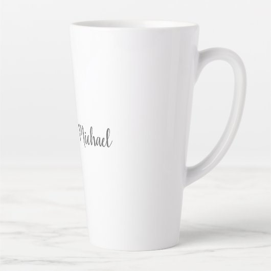 の結婚ミニマエレガントリスト書道白黒 カフェラテマグ (右)