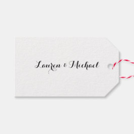 の結婚ミニマエレガントリスト書道白黒 ギフトタグ