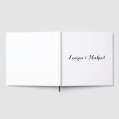 の結婚ミニマエレガントリスト書道白黒 ゲストブック (全面)