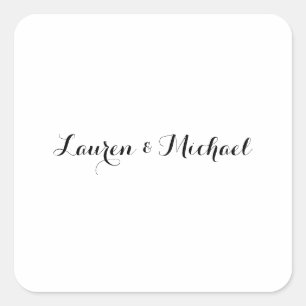 の結婚ミニマエレガントリスト書道白黒 スクエアシール