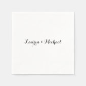 の結婚ミニマエレガントリスト書道白黒 スタンダードカクテルナプキン (正面)