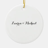 の結婚ミニマエレガントリスト書道白黒 セラミックオーナメント (正面)