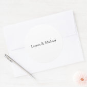 の結婚ミニマエレガントリスト書道白黒 ラウンドシール (封筒)