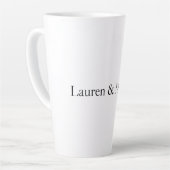 の結婚ミニマエレガントリスト白黒名 カフェラテマグ (左アングル)