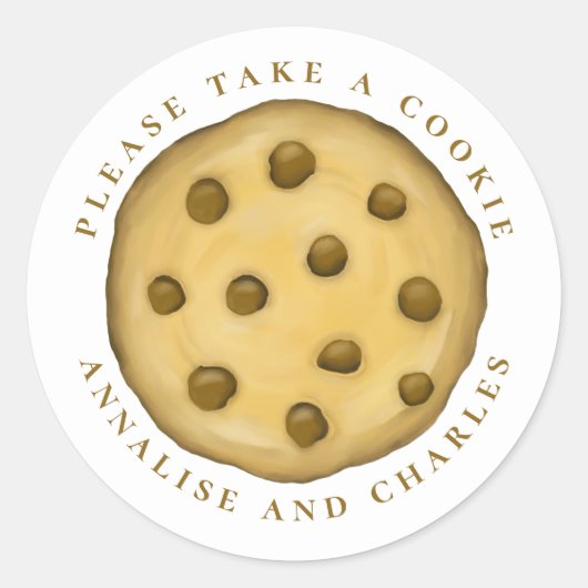 の結婚ミニマシンプルリストはクッキーを取って下さい ラウンドシール (正面)