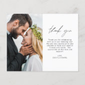 の結婚ミニマモダンリストサンキューカード (裏面)