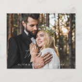 の結婚ミニマモダンリストサンキューカード (正面)