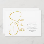 の結婚ミニマモダンリスト平書の台本 招待状 (正面/裏面)