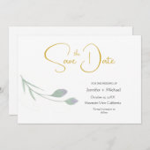 の結婚ミニマモダンリスト平書の台本 招待状 (正面/裏面)