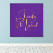 の結婚ミニマモダンリスト・プレーン書名 キャンバスプリント (インサイチュ (ウッドフロア))