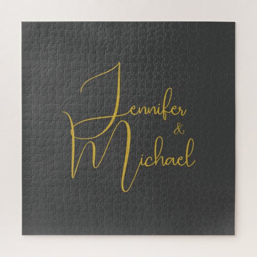 の結婚ミニマモダンリスト・プレーン書名 ジグソーパズル (縦)