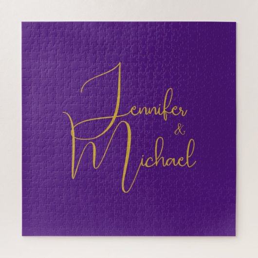 の結婚ミニマモダンリスト・プレーン書名 ジグソーパズル (縦)