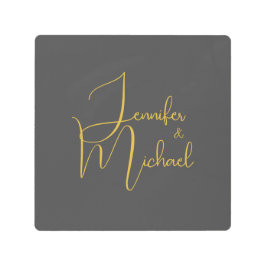 の結婚ミニマモダンリスト・プレーン書名 メタルプリント