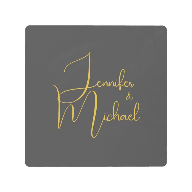 の結婚ミニマモダンリスト・プレーン書名 メタルプリント (正面)