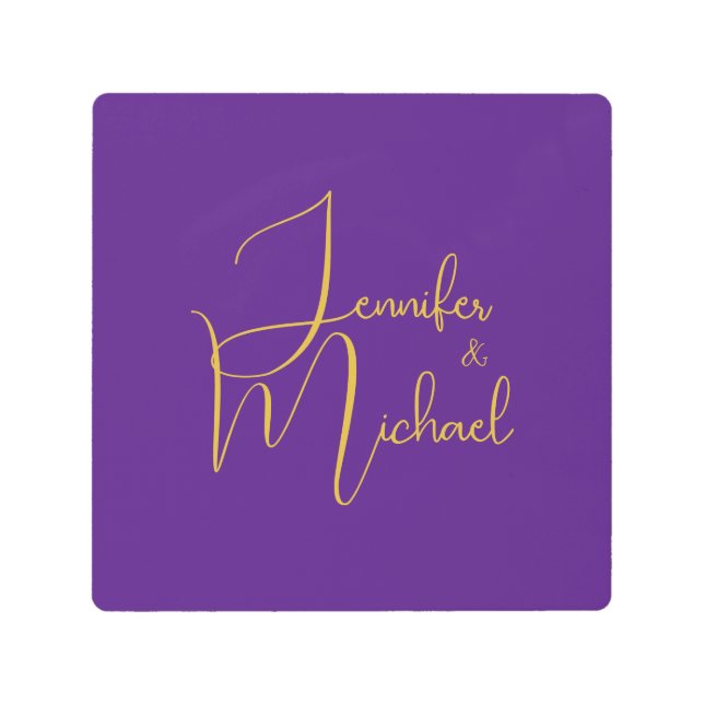 の結婚ミニマモダンリスト・プレーン書名 メタルプリント (正面)