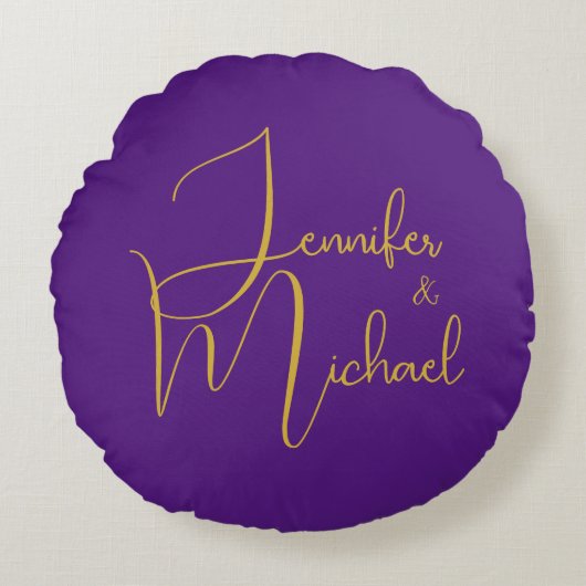 の結婚ミニマモダンリスト・プレーン書名 ラウンドクッション (正面)