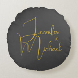 の結婚ミニマモダンリスト・プレーン書名 ラウンドクッション