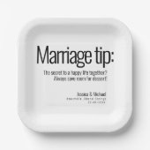 💍の結婚ミニマユーモアのあるリストエレガント ペーパープレート (正面)