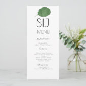 の結婚ミニマルな水彩画結婚葉のメニュー シーズンカード (スタンド正面)