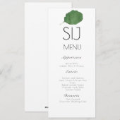 の結婚ミニマルな水彩画結婚葉のメニュー シーズンカード (正面/裏面)