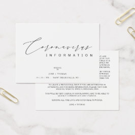 の結婚ミニマルシンプルリストCoronavirus情報