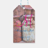 の結婚ミルク缶メタル素朴アンティークモノグラム ギフトタグ (裏面)