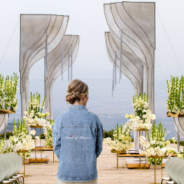 の結婚メイド・オブ・オーナー（花嫁付き添い人）バチェロレッテブライダルパーティ デニムジャケット