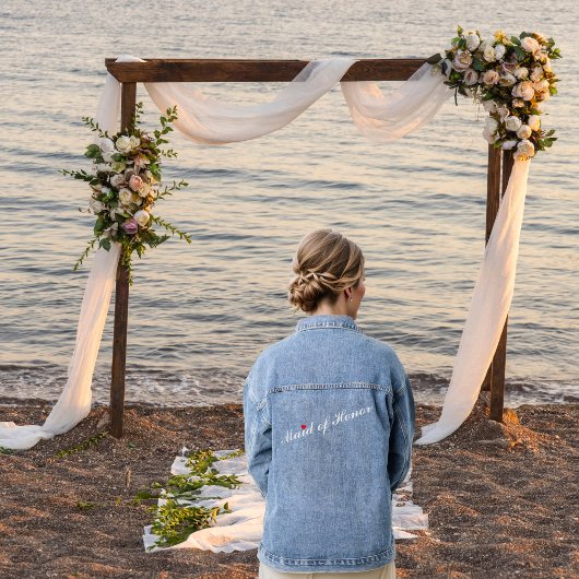 の結婚メイド・オブ・オーナー（花嫁付き添い人）ブライダルバチェロレッテ デニムジャケット