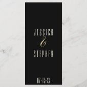 の結婚メニュエレガントー・カードの金ゴールドと黒 メニュー (裏面)