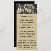 の結婚メニュエレガントー・カードの金ゴールドと黒 メニュー (正面/裏面)