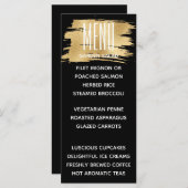 の結婚メニュエレガントー・カードの金ゴールドと黒 メニュー (正面/裏面)