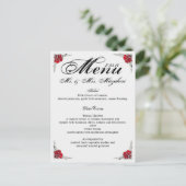 の結婚メニューと御礼のメモをバック ポストカード (スタンド正面)