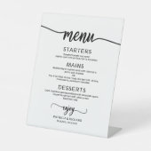 の結婚メニューのサイン素朴シック 台座サイン (正面)