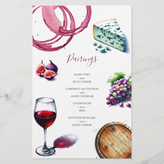 の結婚メニューのワイン&チーズテイスティング チラシ (正面)