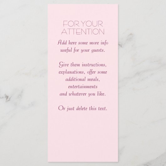 の結婚メニューカスタム メニュー (裏面)